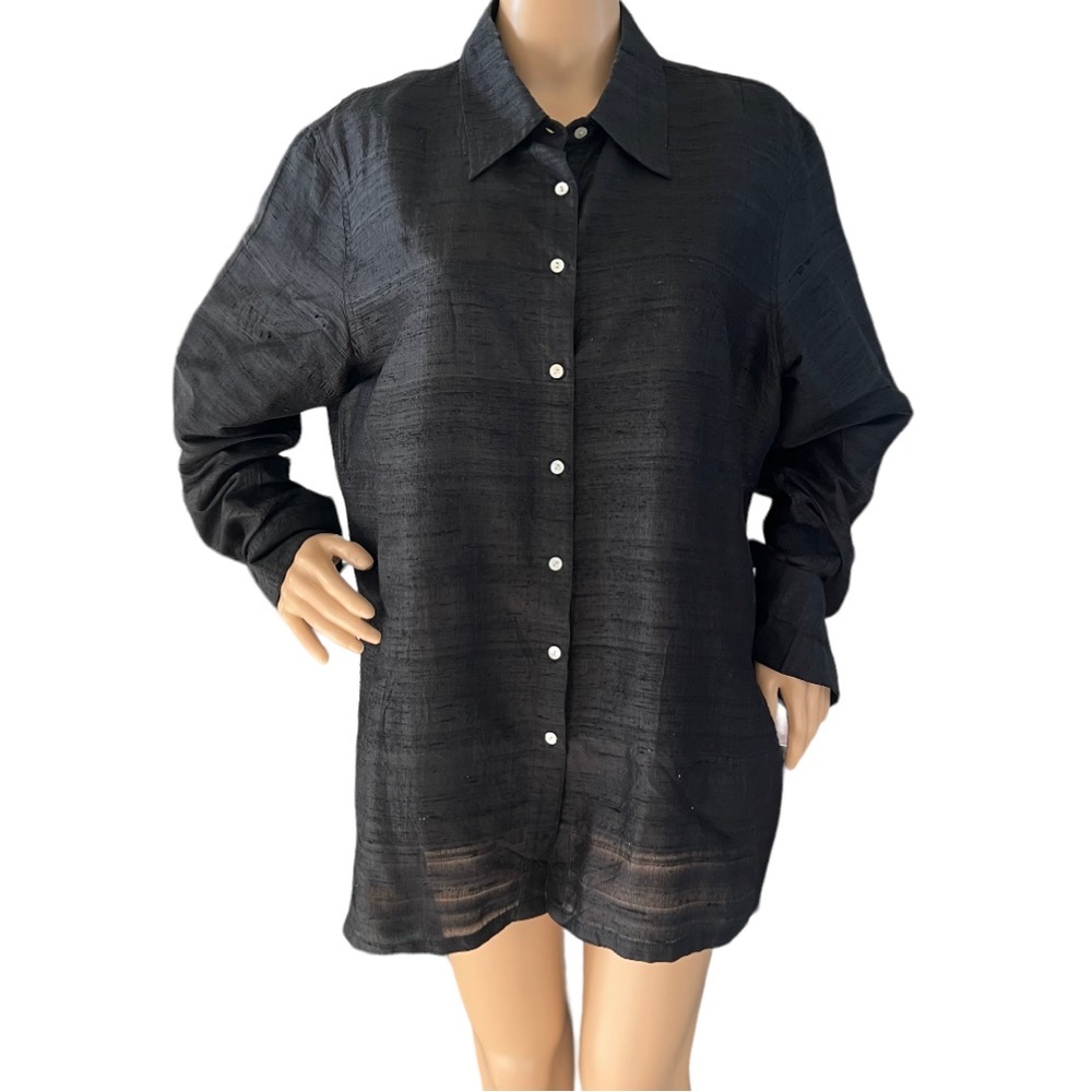 Victoria’s Secret Vintage Moda INT’L Silk Tunic Button Up Shirt
